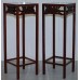 PAIR OF ROSEWOOD CHINESE CHEN LEUNG PLANT POT JARDINIERE STAND SIGNED FRET TILES   202395355623